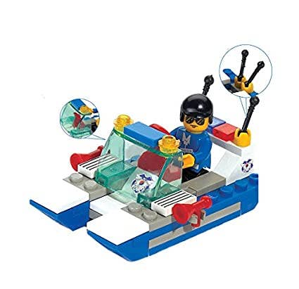 Urban Police Dual Patrol Boat Building Brick Kit (45 Pcs)