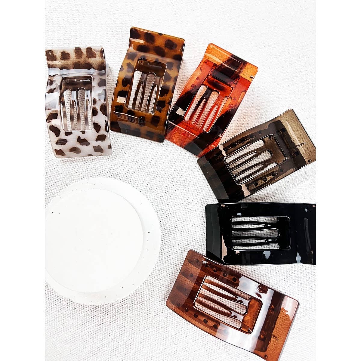 Leopard Pattern Mixed Flat Hair Clips