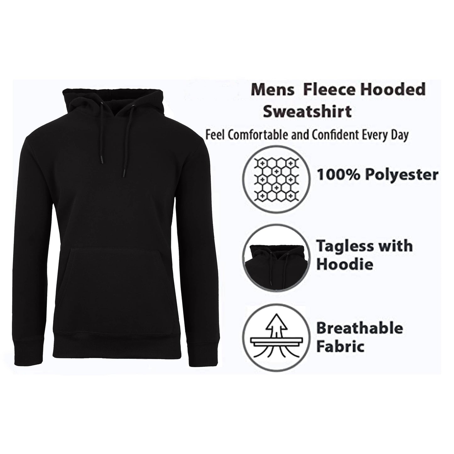 Men's Heavyweight Fleece-Lined Pullover Hoodie (S-5XL): Navy / M