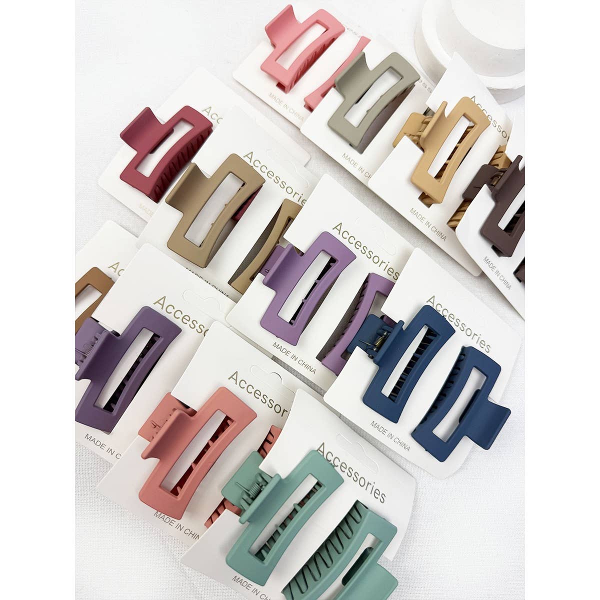 Matt DUO Small Cut Out Rectangle Hair Claw