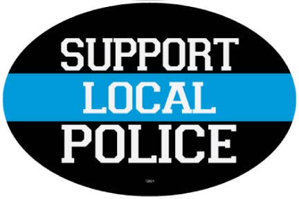 Support Local Police - Black with Blue Line