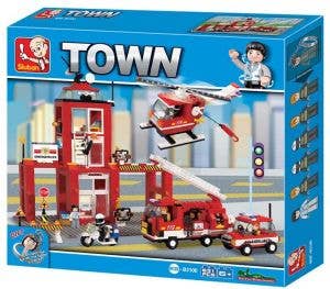 Fire Station Building Brick Kit (631 Pcs)