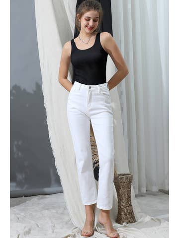 SOLID RIB KNIT BASIC CAMI TANK TOP: Black / (M) 1