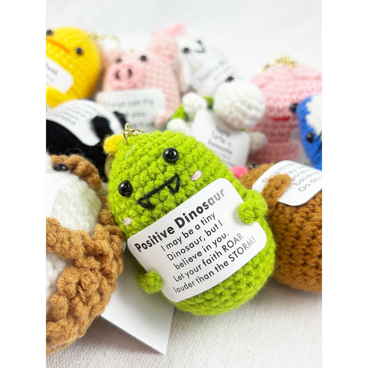 Positive Crochet Animal Keychain