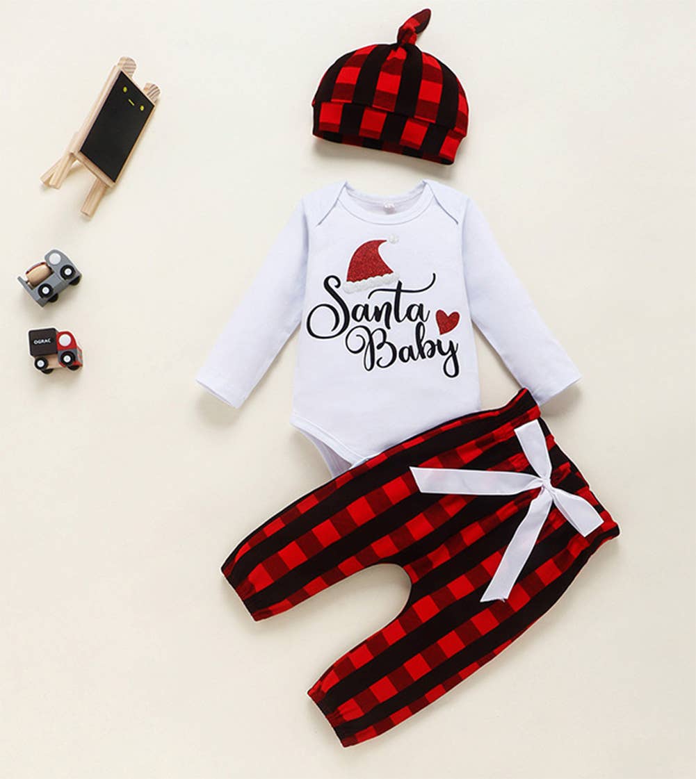Santa Baby Cotton 3pcs Outfit