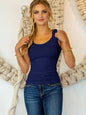 SEAMLESS TANK TOP WITH RACER BACK: NAVY / (OS) 1