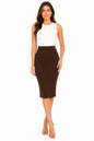 Women's Knee Length Pencil Skirt Classic Office Style: Brown / XX-Large