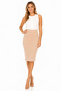 Women's Knee Length Pencil Skirt Classic Office Style: Beige / X-Large
