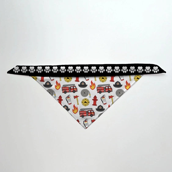 Firefighter Reversible Tie-On Dog Bandana