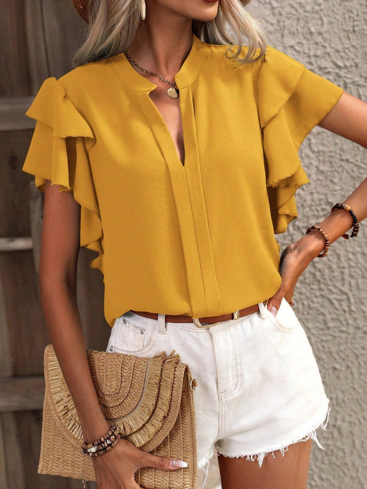 Hello, Gorgeous Ruffle Sleeve Blouse