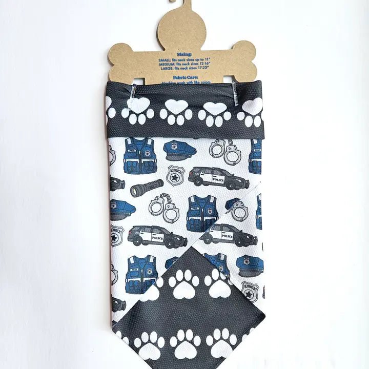 Police Reversible Tie-On Dog Bandana