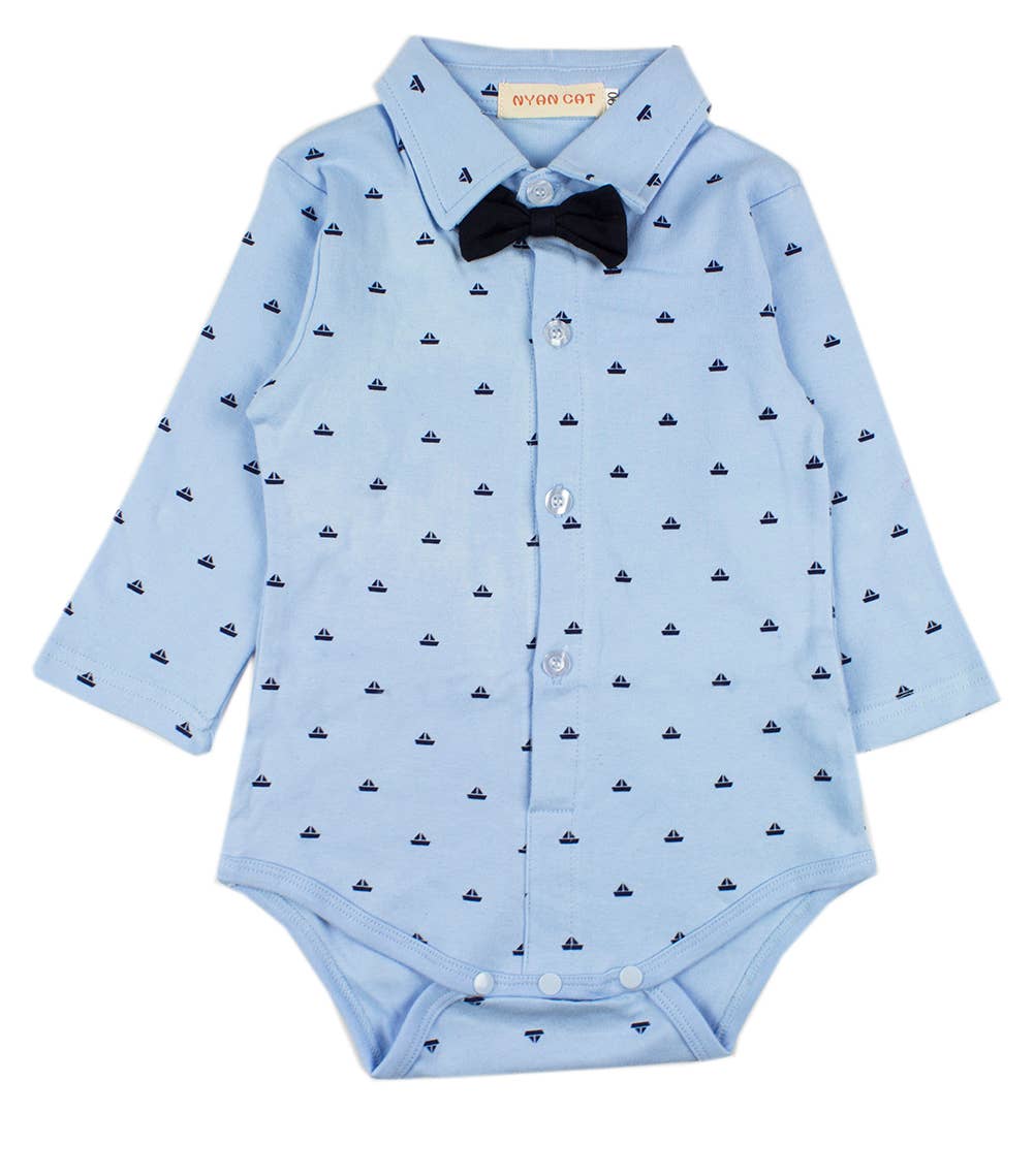 Baby Boy Blue Tuxedo 4pcs Formal Wear Outfit: