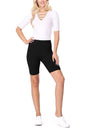 Women's Solid Casual Cotton Stretch Basic Biker Shorts: Black / XX-Large