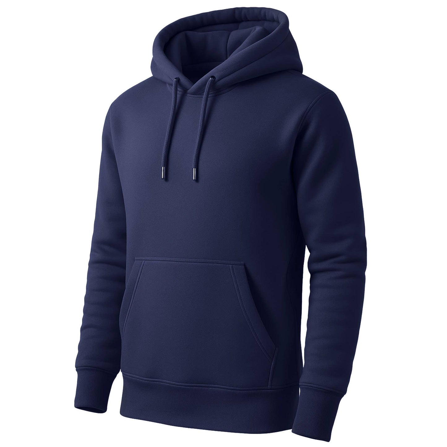Men's Heavyweight Fleece-Lined Pullover Hoodie (S-5XL): Navy / L