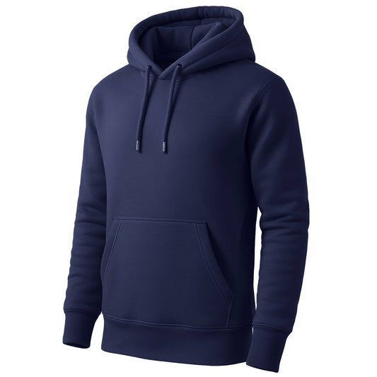 Men's Heavyweight Fleece-Lined Pullover Hoodie (S-5XL): Navy / L