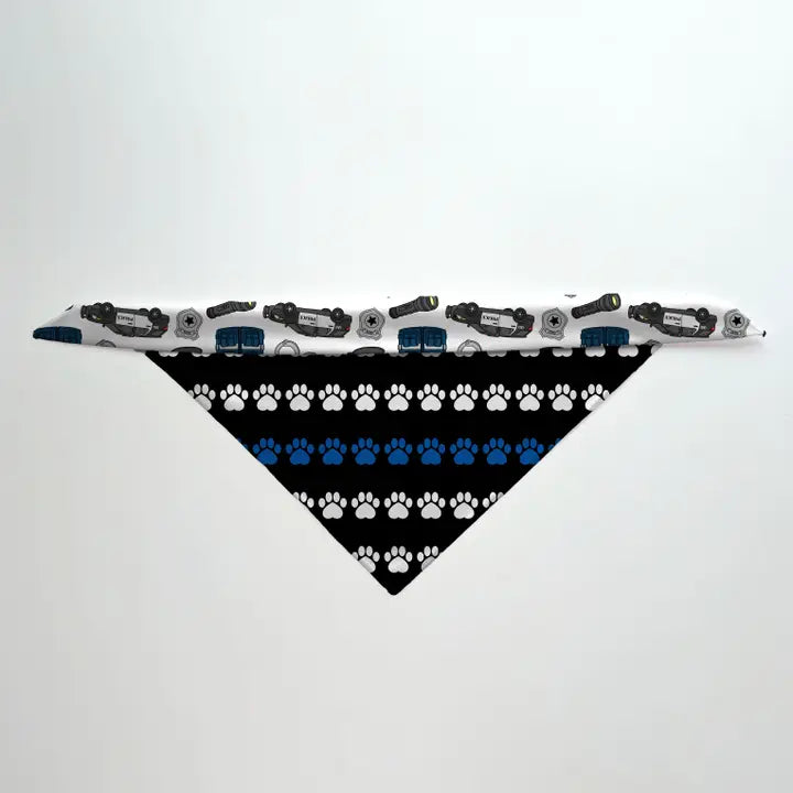 Police Reversible Tie-On Dog Bandana