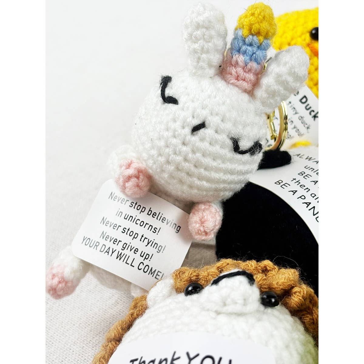 Positive Crochet Animal Keychain