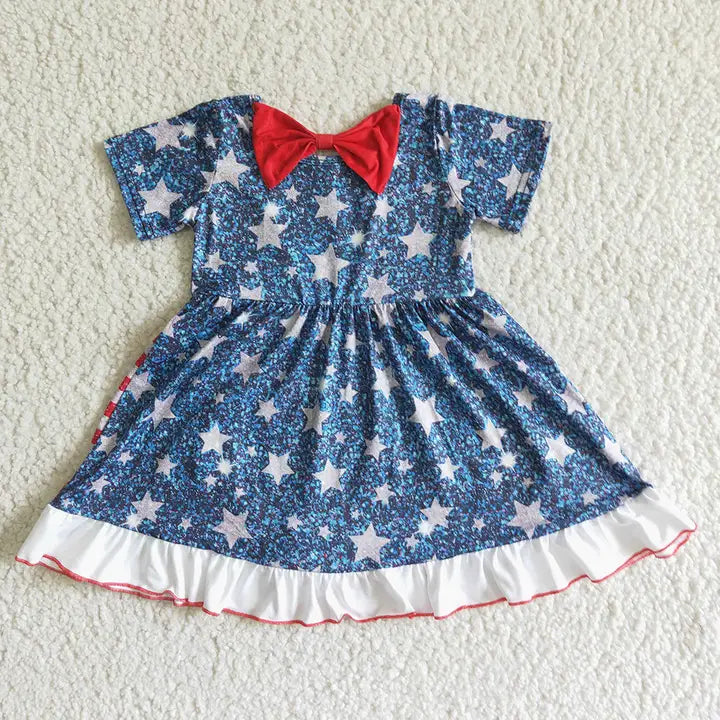 Baby girls summer 4th of july star dresses