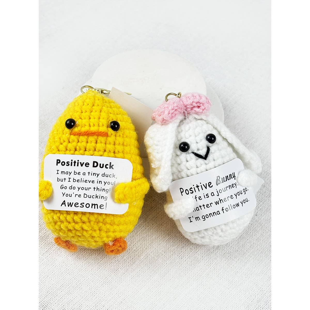 Positive Crochet Animal Keychain