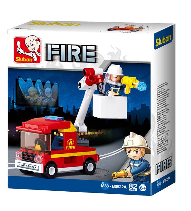 Fire Fighting 4-in-1 Building Brick Display Set