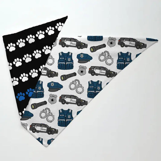 Police Reversible Tie-On Dog Bandana