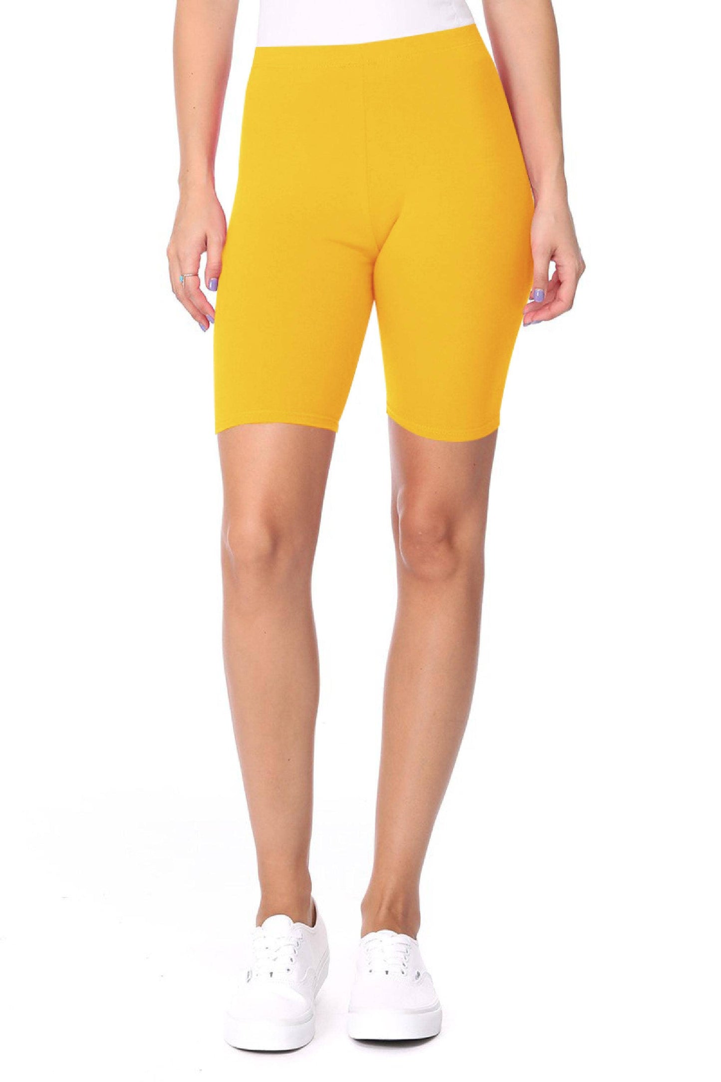 Women's Solid Casual Cotton Stretch Basic Biker Shorts: Black / XX-Large