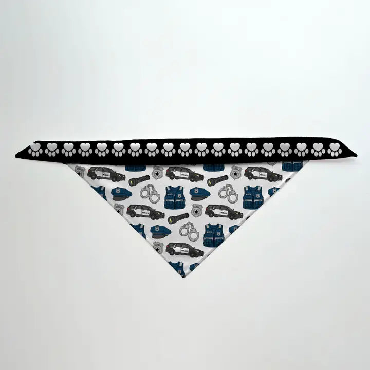 Police Reversible Tie-On Dog Bandana