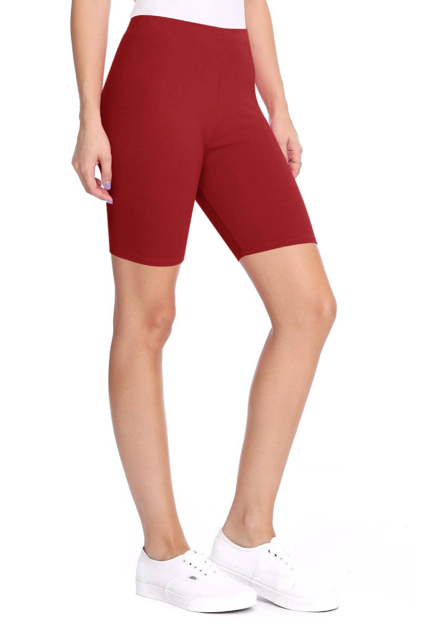 Women's Solid Casual Cotton Stretch Basic Biker Shorts: Black / X-Large