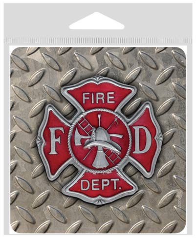 Fire Dept large 4" x 4.25" vinyl sticker