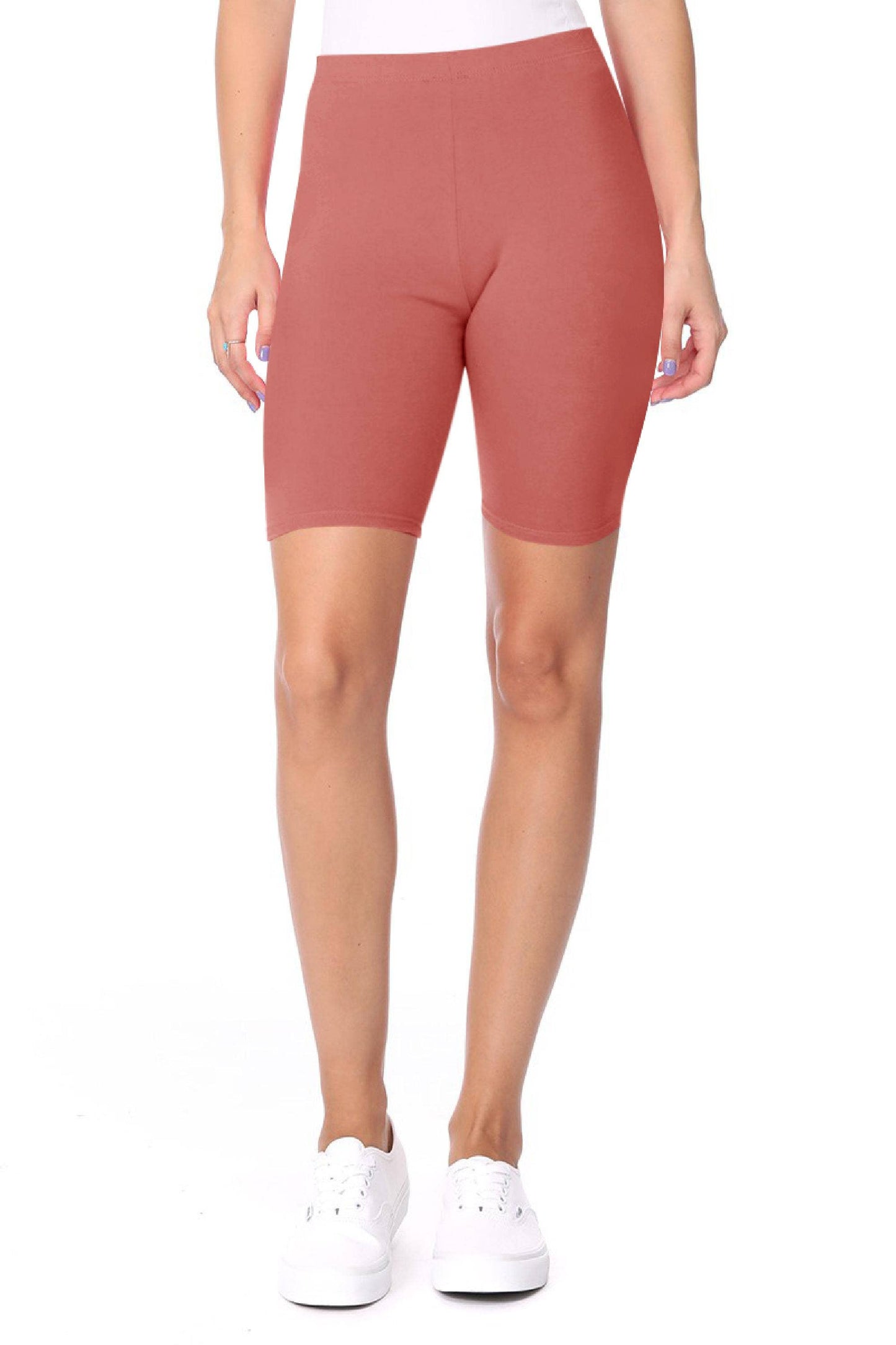 Women's Solid Casual Cotton Stretch Basic Biker Shorts: Black / XX-Large