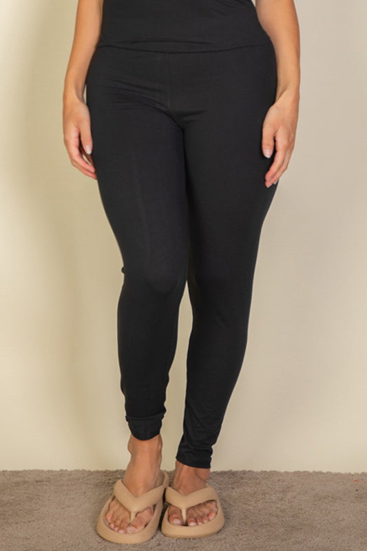 Plus Size Basic Black Leggings