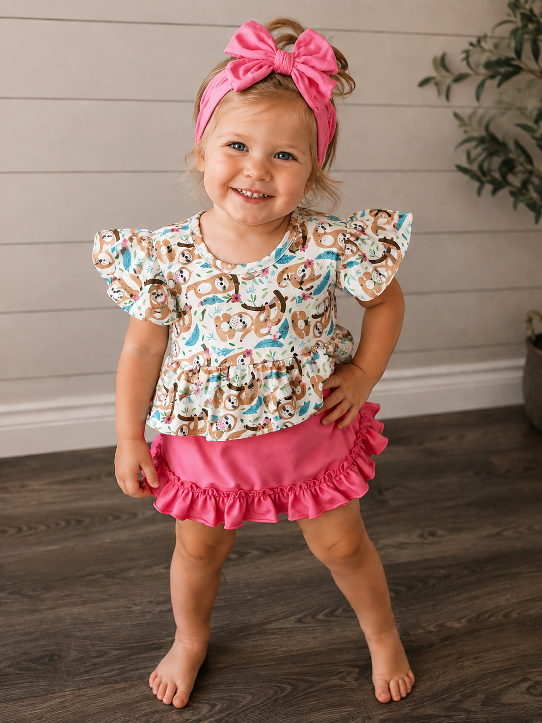 Pete + Lucy Hangin Around Ruffle Short Set