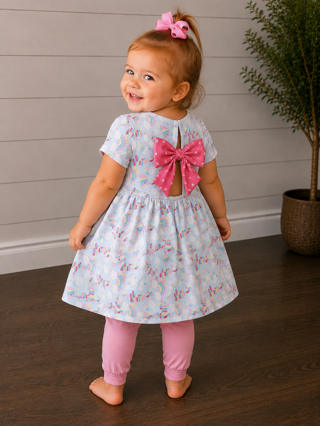 Pete + Lucy Over the Rainbow Bow-Back Dress