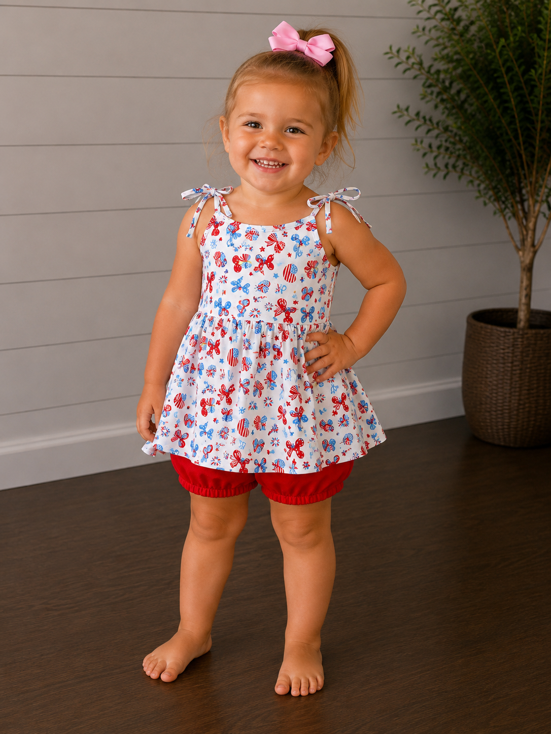 Pete + Lucy Stars, Stripes &amp; Sweet Ties Short Set