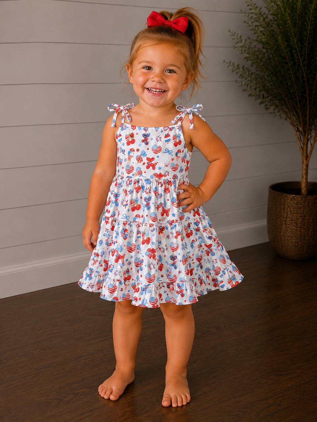 Pete + Lucy Little Miss Firecracker Tie-Strap Dress
