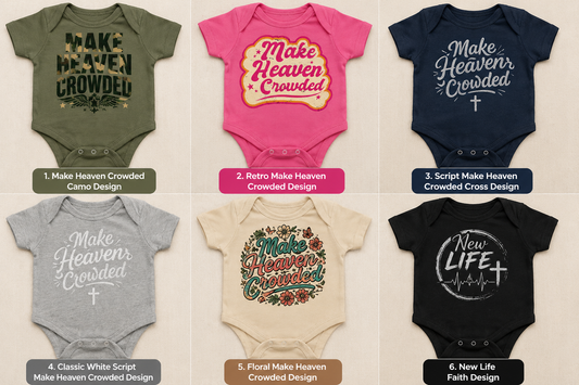 Make Heaven Crowded Christian Baby Onesie Collection
