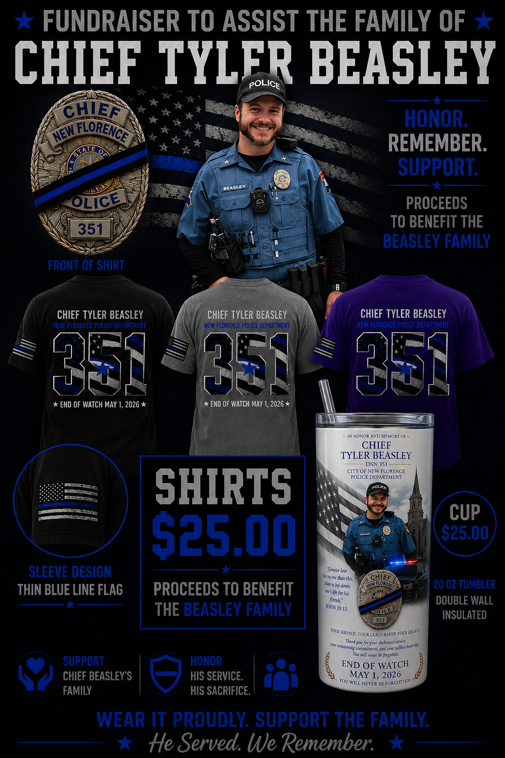 351 Chief Tyler Beasley Memorial Shirt