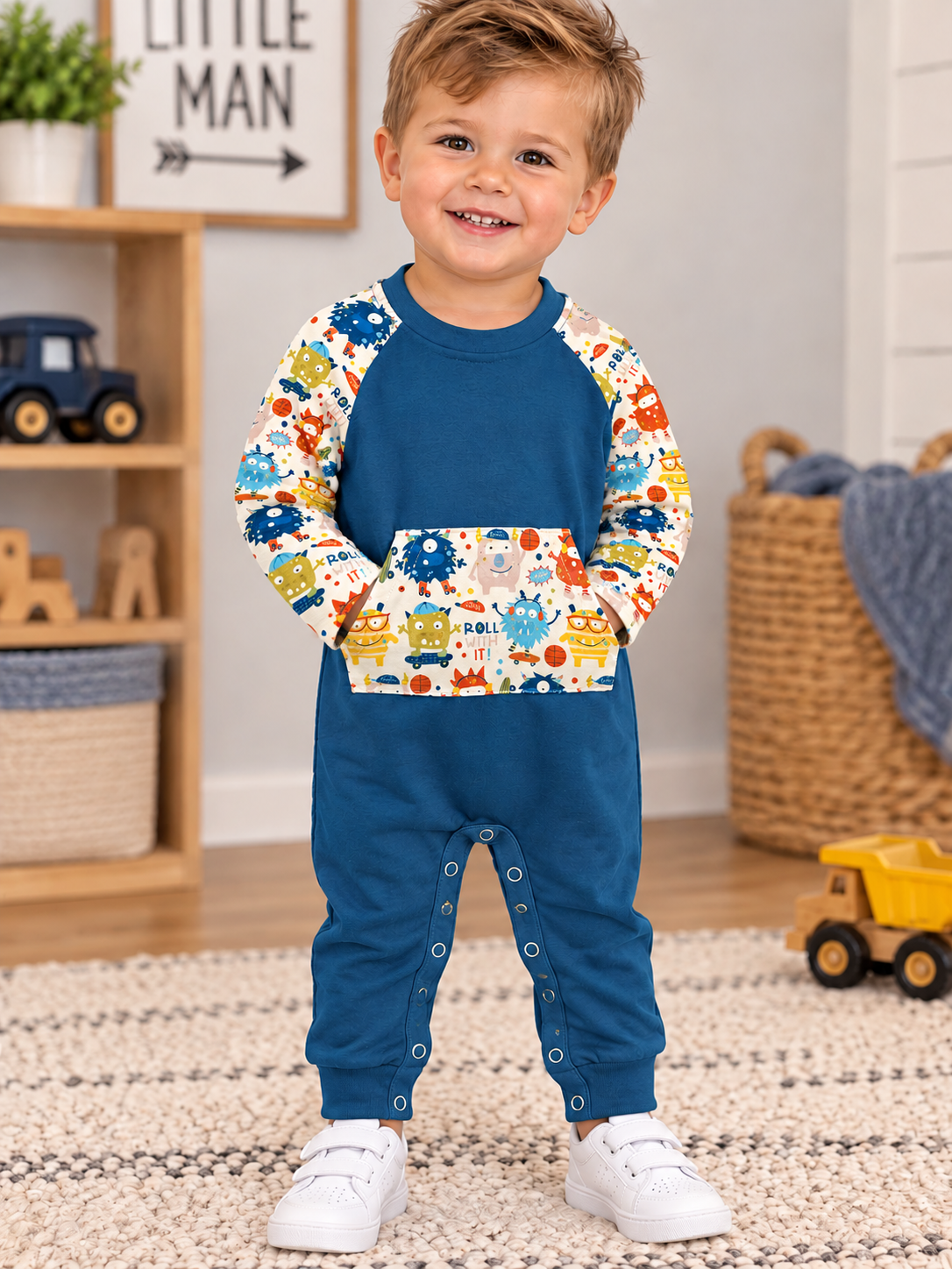 Monster Mash Pocket Romper – Pete + Lucy