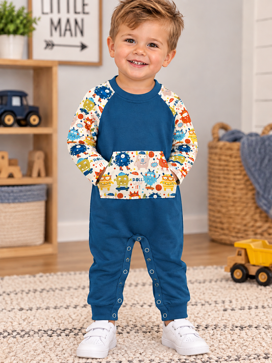 Monster Mash Pocket Romper – Pete + Lucy