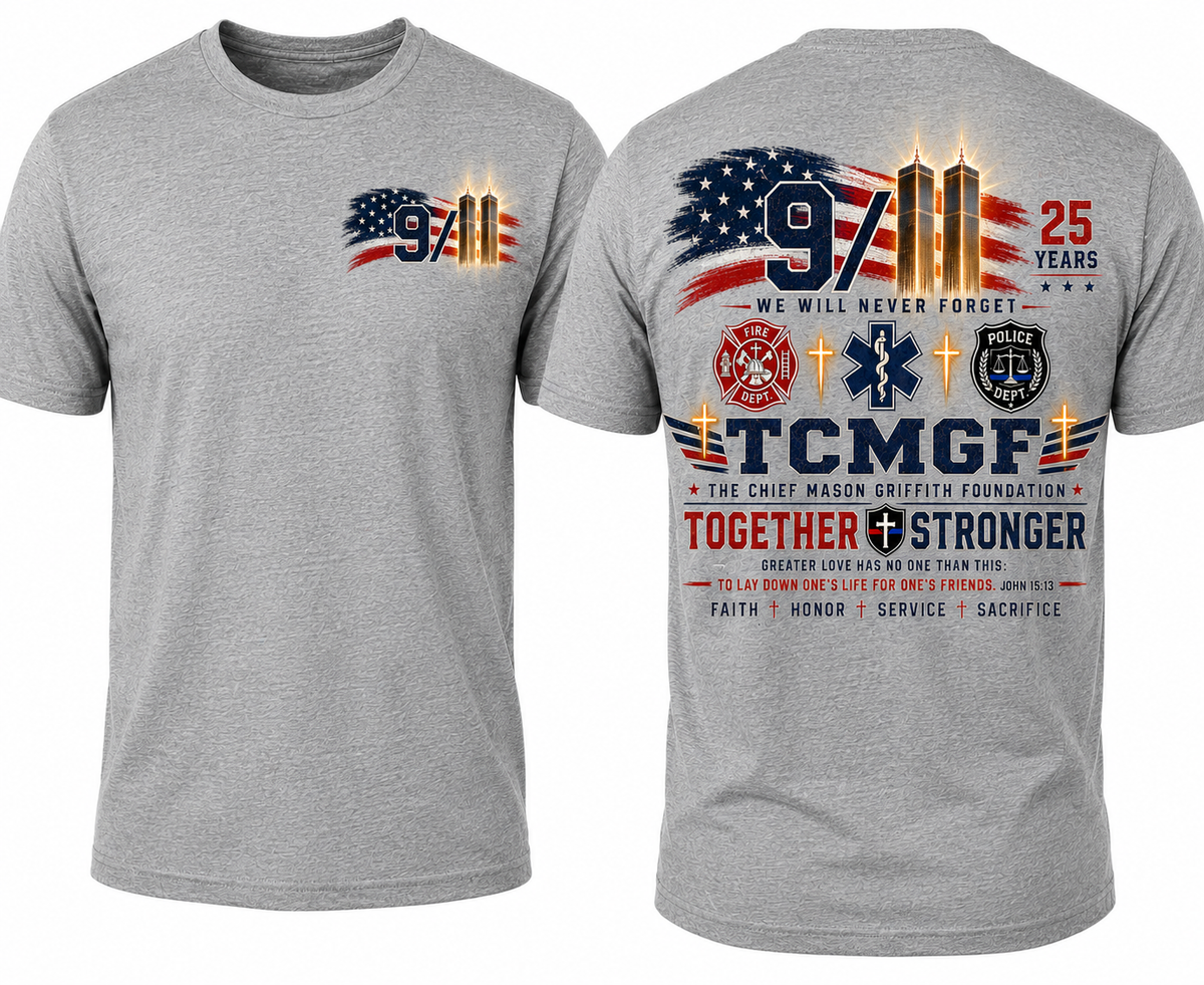9/11 25th Anniversary Fundraiser Shirt.