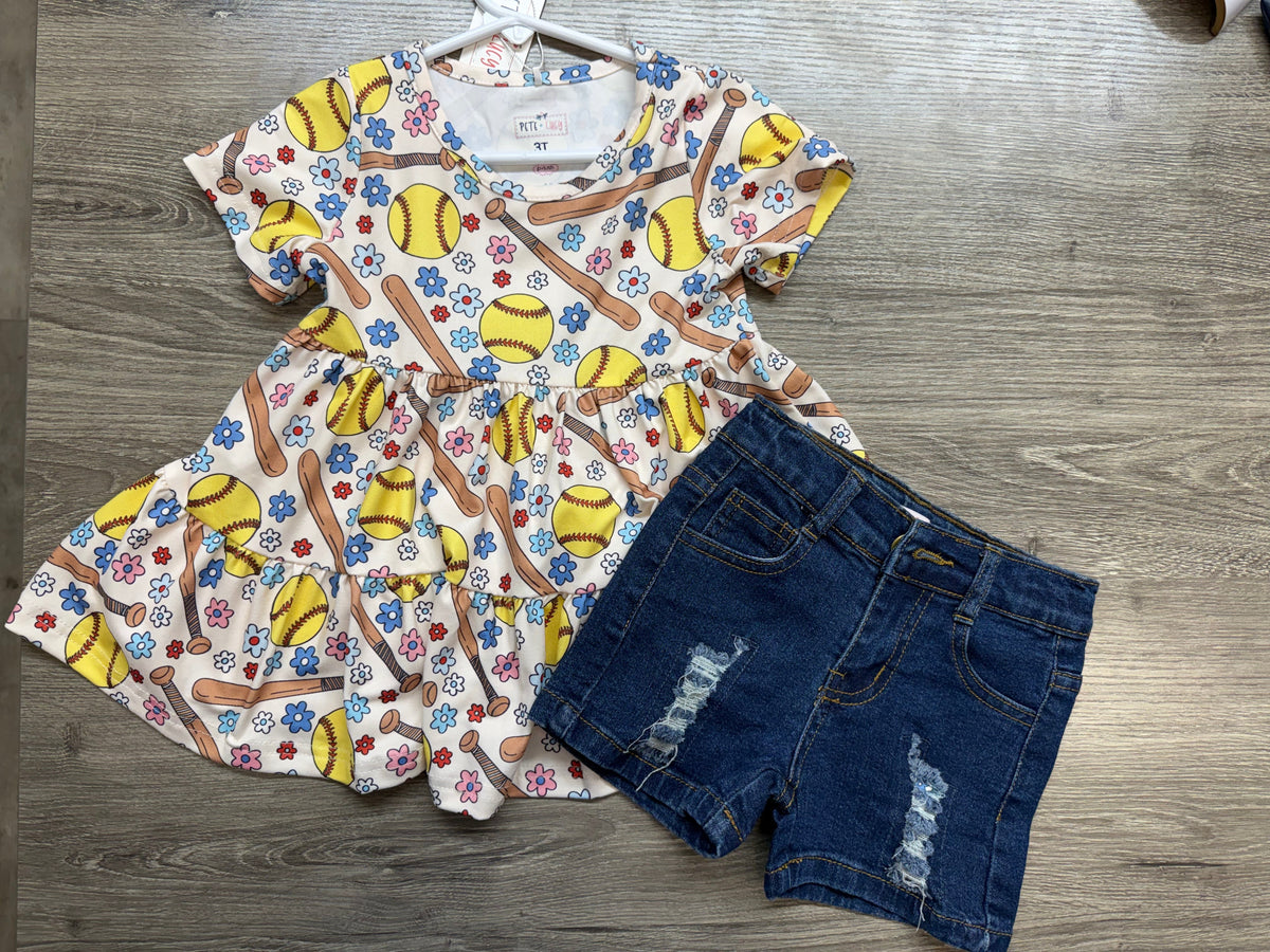 Let's play ball girls short outfit.