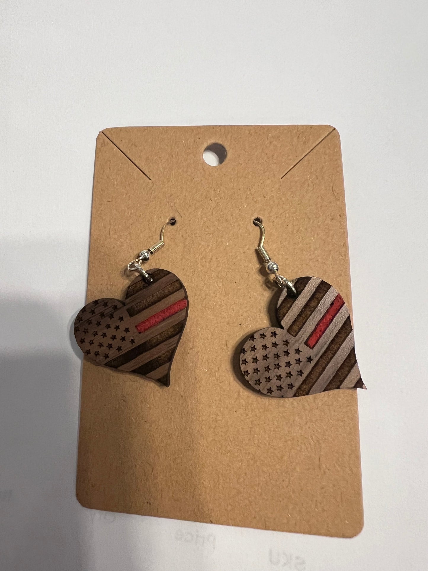 Thin RED Line Flag Heart