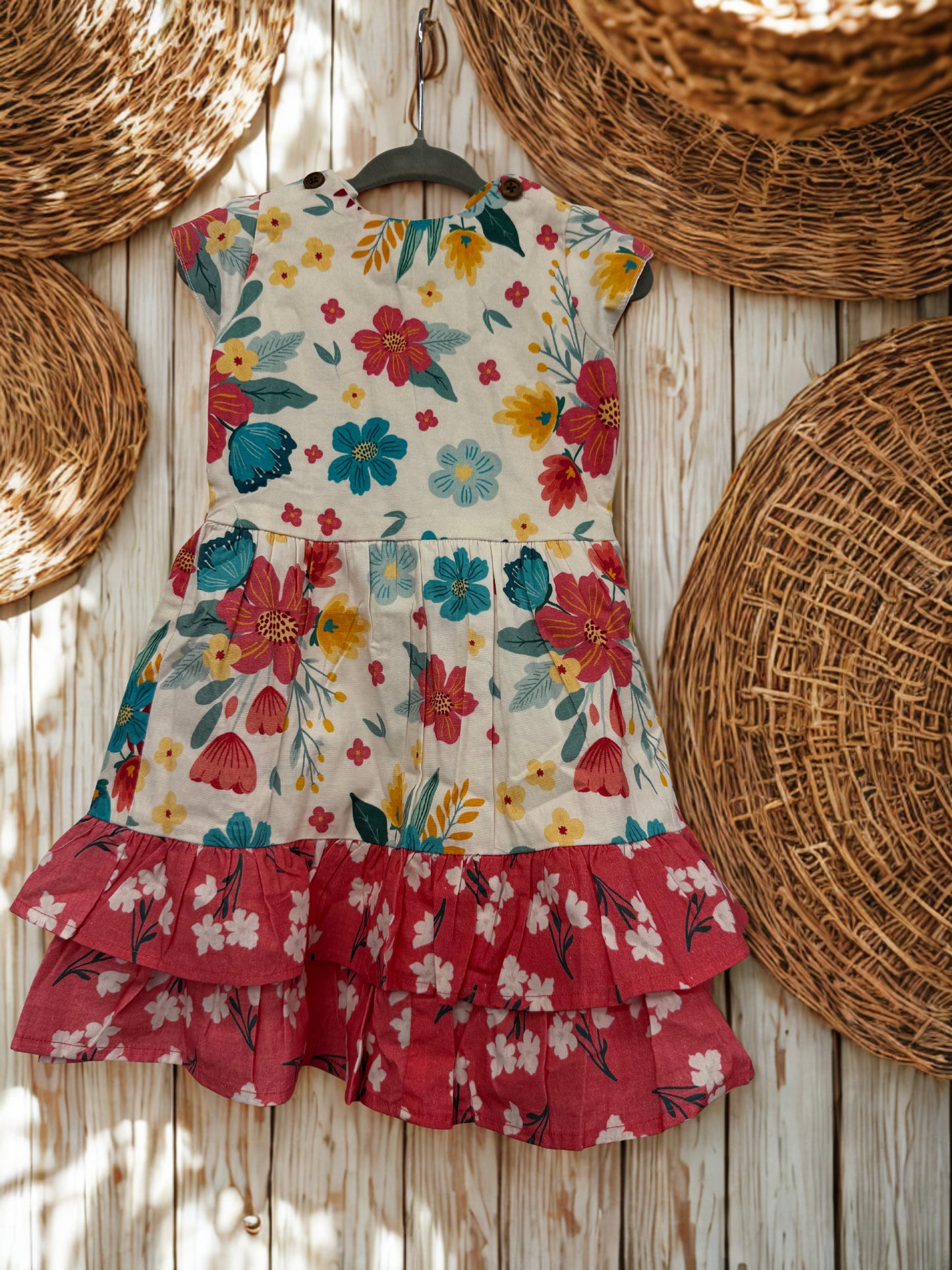 🌼 Floral Ruffle Tier Dress – Sweet, Playful &amp; Picture-Perfect 🌼