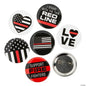 Thin Red Line Button Pin