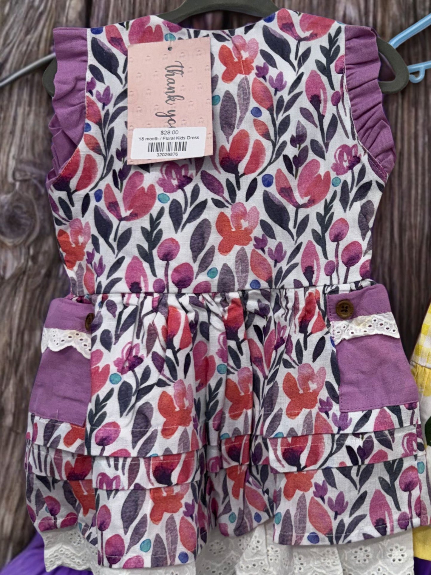 Floral Kids Ruffle Pocket Dress