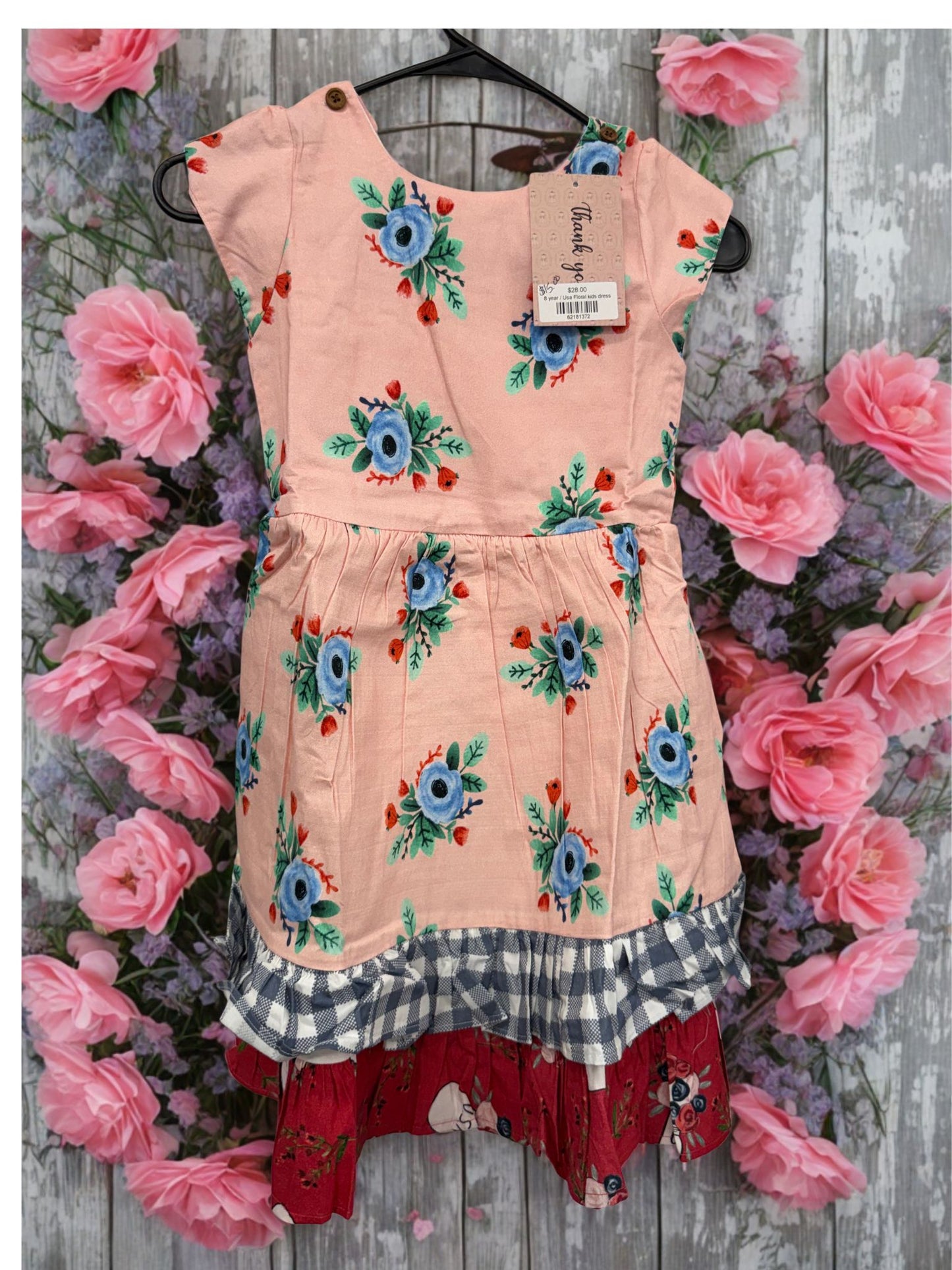 Blush Floral Tiered Dress – Sweet &amp; Playful Style 🌸