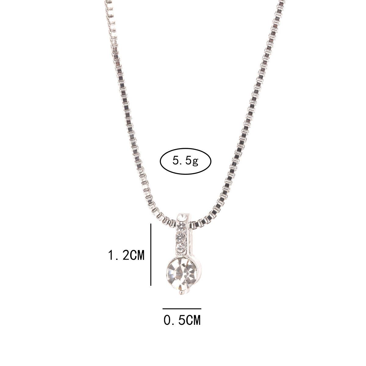 GEOMETRIC DROP NECKLACE CLAVICLE CHAIN: SILVER / (OS) 1