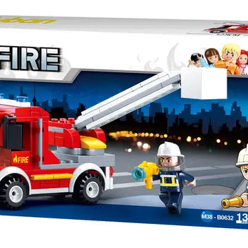 Small Fire Truck Building Brick Kit (136 Pcs)