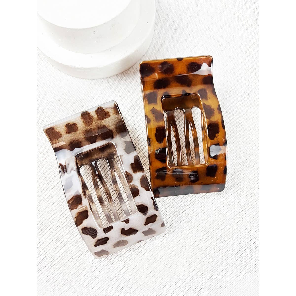 Leopard Pattern Mixed Flat Hair Clips