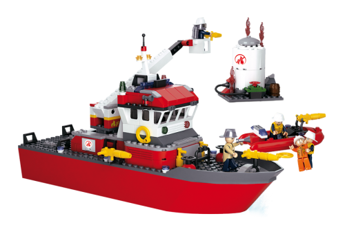 Fire Boat and Oil Tank Building Brick Kit (429 Pcs)